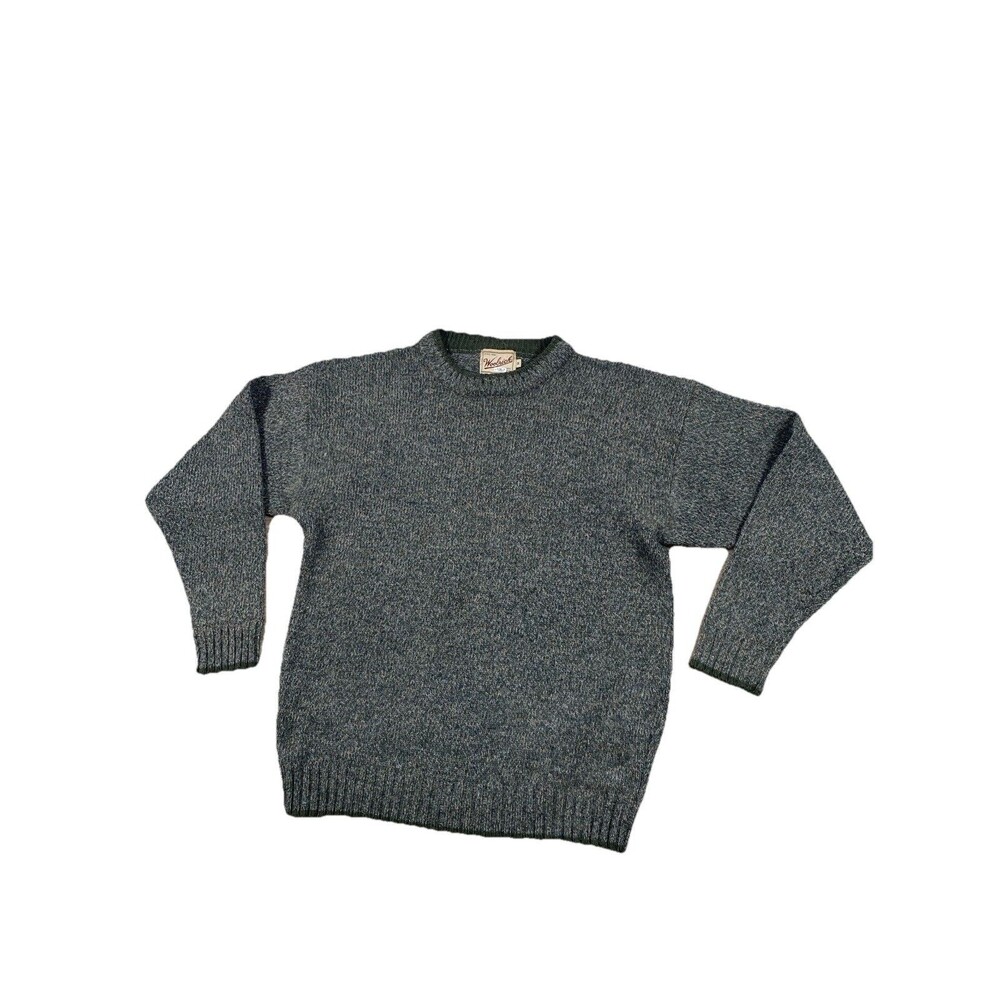 Vintage Woolrich Sweater Men’s M Green Wool Handframed Hong Kong 80s USA Tag